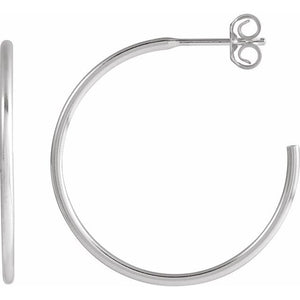 Hoop Earrings | 14K Gold & Silver | 12–45 Mm × 1.25 Mm | Friction Backs | Polished