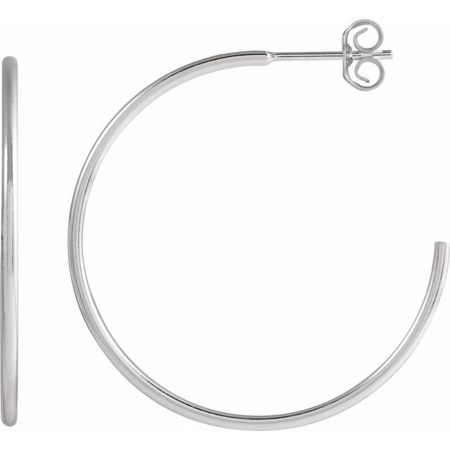 Hoop Earrings | 14K Gold & Silver | 12–45 Mm × 1.25 Mm | Friction Backs | Polished