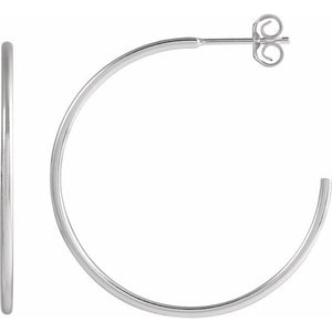 Hoop Earrings | 14K Gold & Silver | 12–45 Mm × 1.25 Mm | Friction Backs | Polished