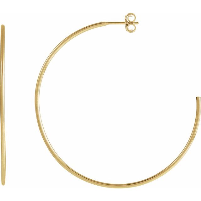 Hoop Earrings | 14K Gold & Silver | 12–45 Mm × 1.25 Mm | Friction Backs | Polished