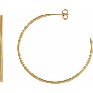Hoop Earrings | 14K Gold & Silver | 12–45 Mm × 1.25 Mm | Friction Backs | Polished