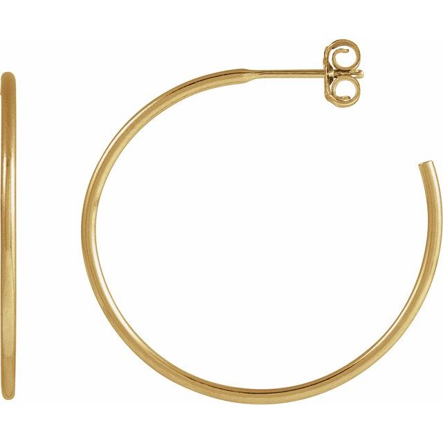 Hoop Earrings | 14K Gold & Silver | 12–45 Mm × 1.25 Mm | Friction Backs | Polished
