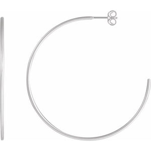 Hoop Earrings | 14K Gold & Silver | 12–45 Mm × 1.25 Mm | Friction Backs | Polished