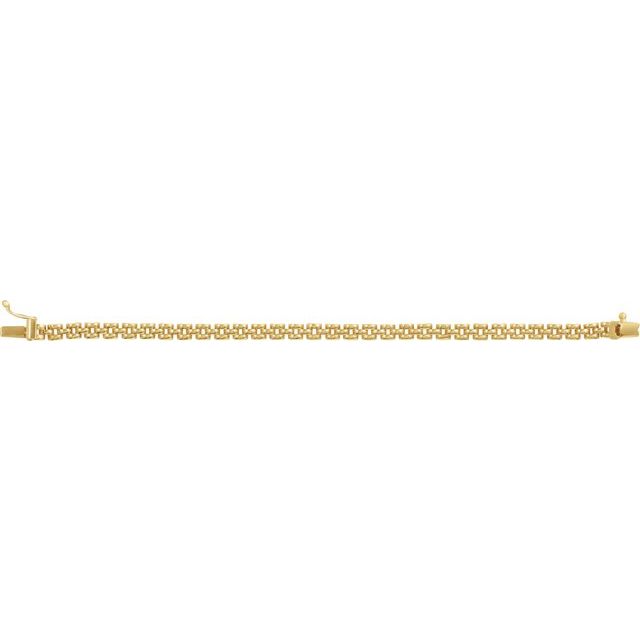 14K Yellow Gold 4 mm Panther Chain - Elegant 6 1/2 Inch Design