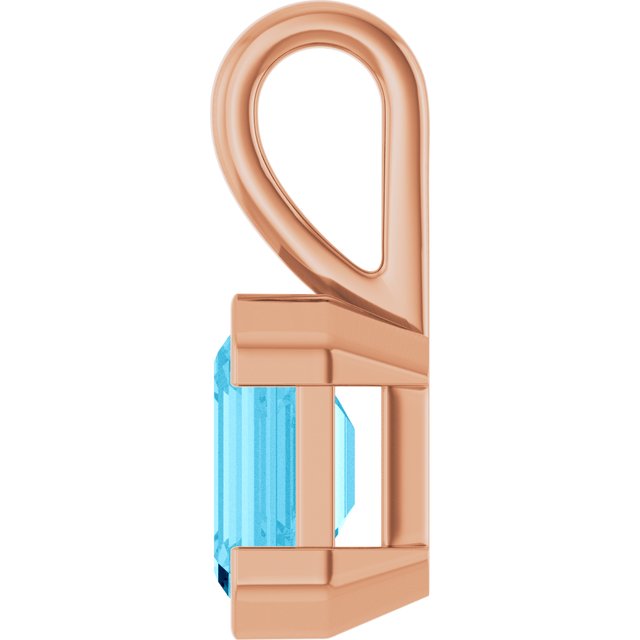 14K Gold Lab-Grown Aqua Sapphire Pendant