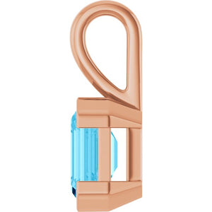 14K Gold Lab-Grown Aqua Sapphire Pendant
