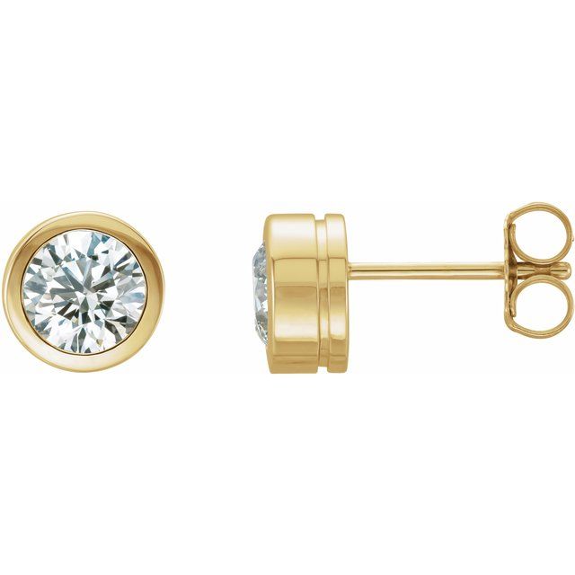 14K Gold & Platinum Natural Diamond Earrings - Options Available