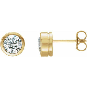 14K Gold & Platinum Natural Diamond Earrings - Options Available