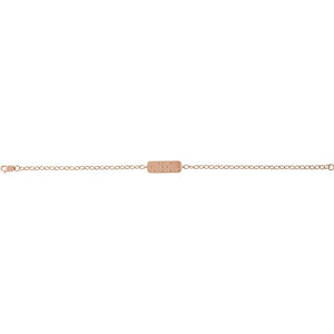 14K Gold, 7x5 mm Reversible Love Braille Bracelet