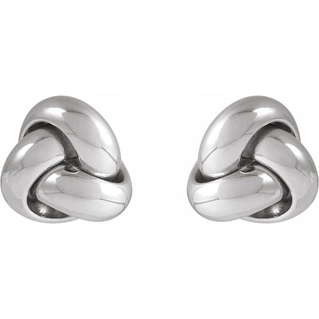 14K Yellow Gold 10 mm Polished Knot Earrings - Elegant Design