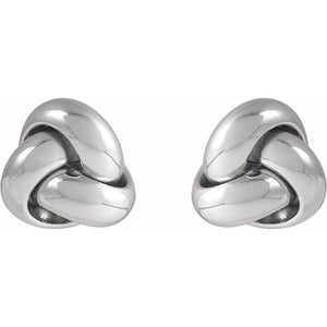 14K Yellow Gold 10 mm Polished Knot Earrings - Elegant Design