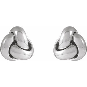 14K Yellow Gold 10 mm Polished Knot Earrings - Elegant Design