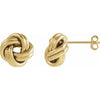 14K Yellow Gold 8 mm Polished Knot Earrings – Elegant Design