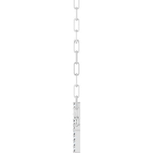 14K White Gold .08 CTW Natural Diamond Sideways Cross Necklace 18