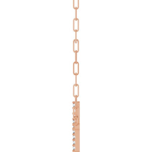 14K White Gold .08 CTW Natural Diamond Sideways Cross Necklace 18