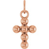 14K Yellow Gold Beaded Cross Pendant - Elegant Design