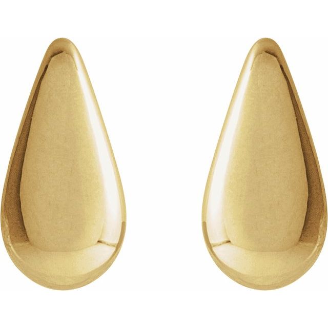 14K Rose Gold Polished Teardrop Stud Earrings