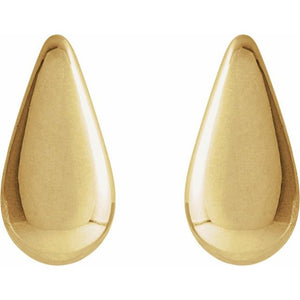 14K Rose Gold Polished Teardrop Stud Earrings