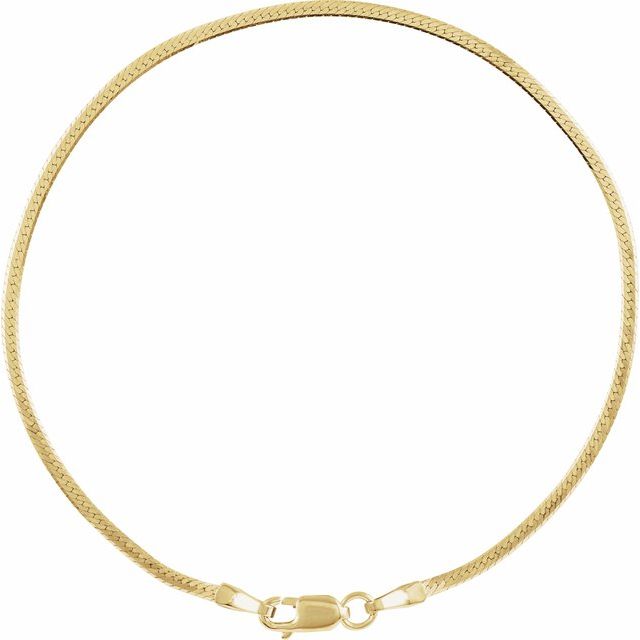 14K Yellow Gold, 1.6 mm Herringbone 7" Chain – Luxurious Elegance