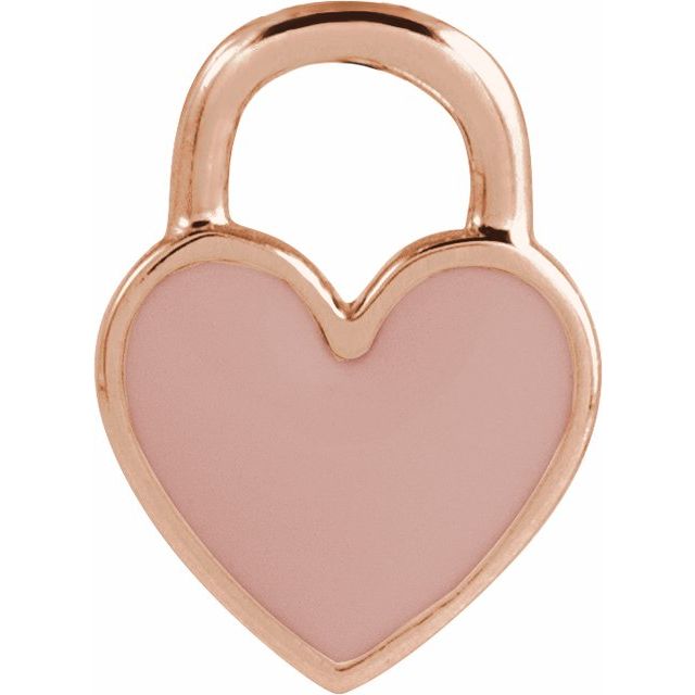 White Enamel Heart Pendant