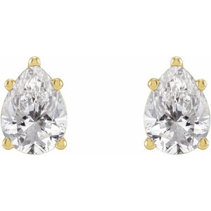 14K Yellow Gold 3/8 CTW Natural Diamond Tapered Earrings