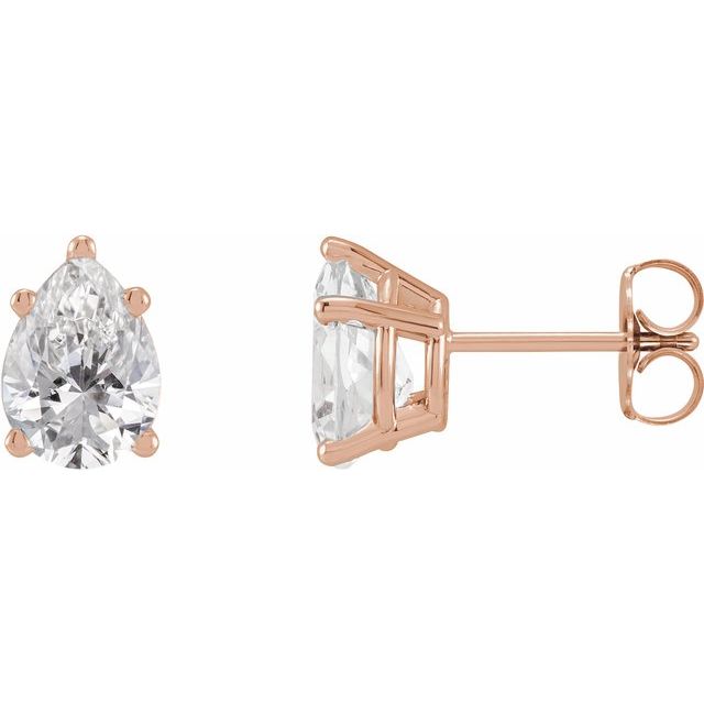 14K Gold Natural Diamond Tapered Basket Earrings - Options Available