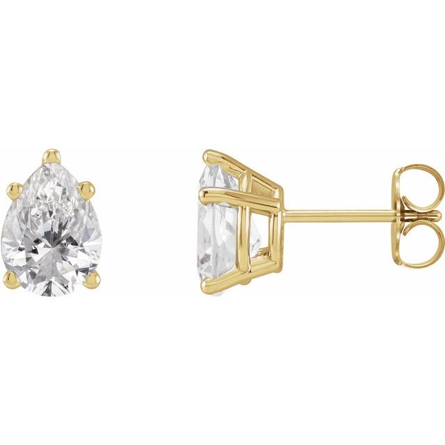 14K Gold Natural Diamond Tapered Basket Earrings - Options Available