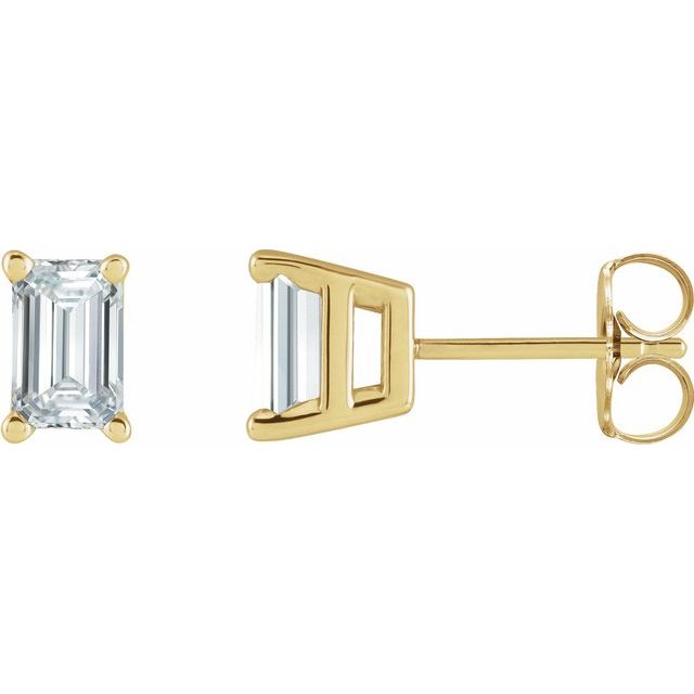 14K Gold Natural Diamond Solitaire Earrings - Options Available
