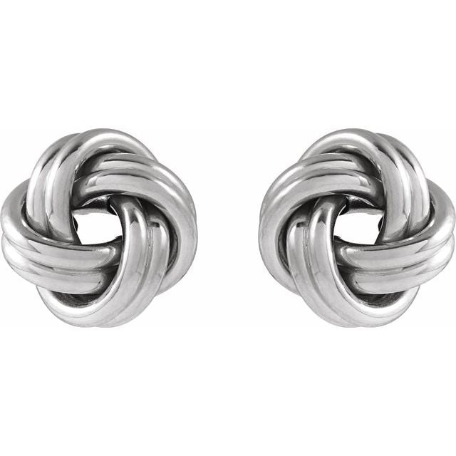 14K Yellow Gold 8 mm Polished Knot Earrings – Elegant Design