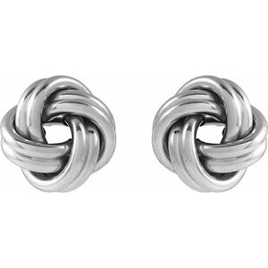 14K Yellow Gold 8 mm Polished Knot Earrings – Elegant Design