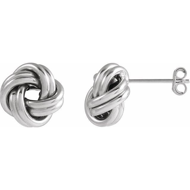 14K Yellow Gold 8 mm Polished Knot Earrings – Elegant Design