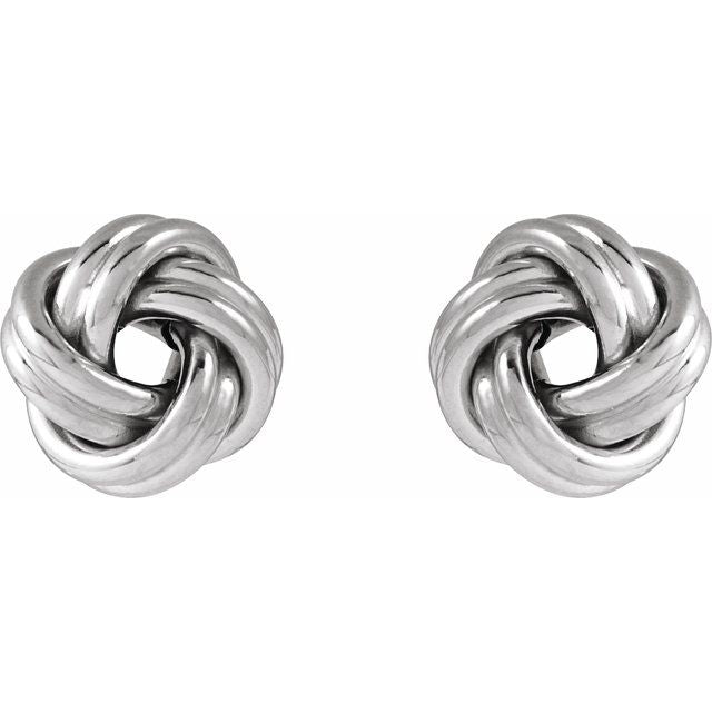 14K Yellow Gold 8 mm Polished Knot Earrings – Elegant Design