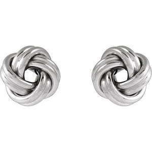 14K Yellow Gold 8 mm Polished Knot Earrings – Elegant Design