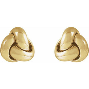 14K Yellow Gold 10 mm Polished Knot Earrings - Elegant Design