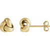 14K Yellow Gold 10 mm Polished Knot Earrings - Elegant Design