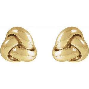 14K Yellow Gold 10 mm Polished Knot Earrings - Elegant Design