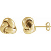 14K Yellow Gold 10 mm Polished Knot Earrings - Elegant Design