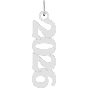 14K White Gold Petite 19x5.4 mm Pendant - Elegant Luxury Jewelry