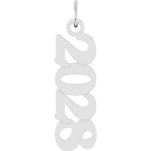 14K White Gold Petite 19x5.4 mm Pendant - Elegant Luxury Jewelry