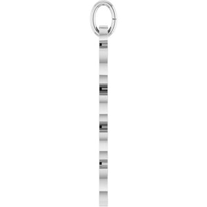 14K White Gold Petite 19x5.4 mm Pendant - Elegant Luxury Jewelry