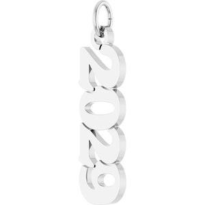 14K White Gold Petite 19x5.4 mm Pendant - Elegant Luxury Jewelry