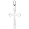 14K White Gold Polished Cross Pendant - 25.1 x 15 mm