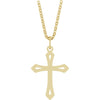 14K White Gold Cross Necklace, 25.1x15 mm - Timeless Elegance