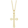 14K White Gold Cross Necklace, 25.1x15 mm - Timeless Elegance