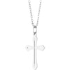 14K White Gold Cross Necklace, 25.1x15 mm - Timeless Elegance