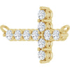 14K Yellow Gold, 1/3 CTW Natural Diamond Sideways Cross Necklace