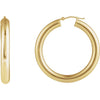 14K Yellow Gold 30 mm Polished Hoop Earrings - Elegant Design