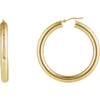 14K Yellow Gold 30 mm Polished Hoop Earrings - Elegant Design