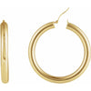 14K Yellow Gold 30 mm Polished Hoop Earrings - Elegant Design