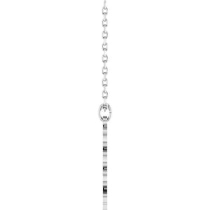 14K White Gold 19.1x5.4 mm Petite Necklace - Elegant Design